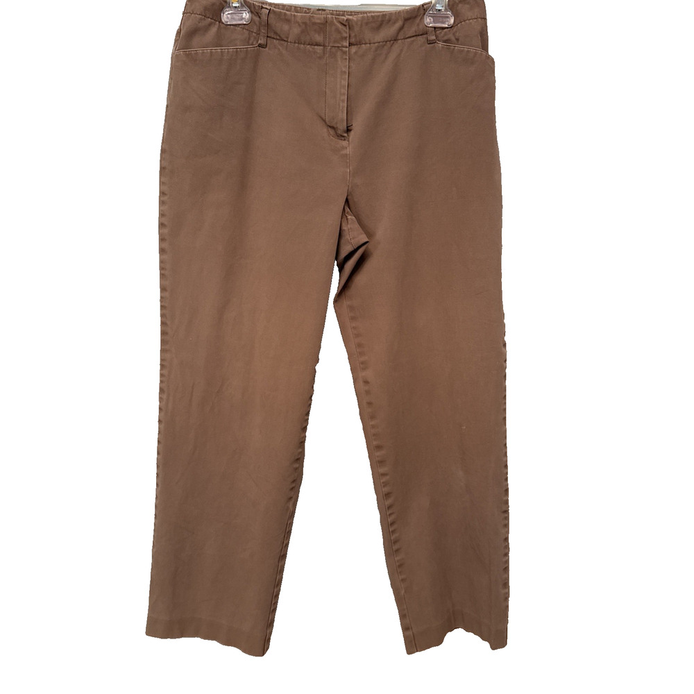 J.Jill Size 10 Petite Stretch Chino Pants – Cocoa Brown – Straight Leg